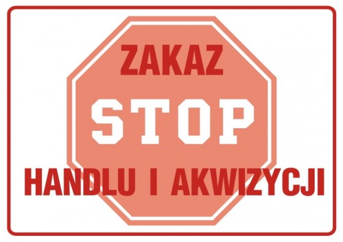 znak bhp Zakaz handlu i akwizycji